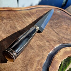 Lâmina de carbono 1070 Cabo torneado de Chifre de Búfalo 10" Polegadas 3 mm Espessura