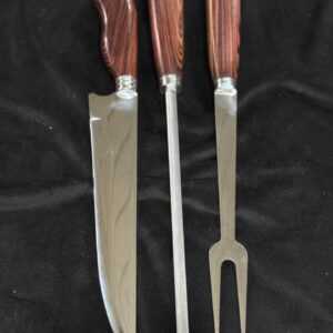 Kit Churrasco Premium 3 Peças - Cabo Madeira Nobre